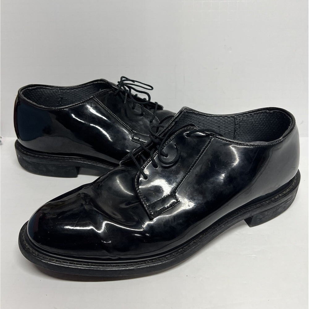 Mens Bates MC9-90 Black Gloss Oxford Military Law Enforcement Shoes Size 11.5 E
